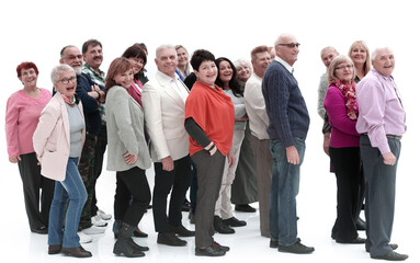 Obraz premium Group of cheerful mature people looking at camera