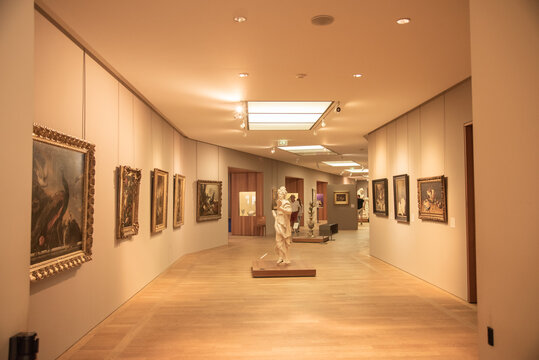Paris, France. August 2022. One of the halls with art in le Petit Palais in Paris.