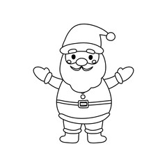 Santa Claus coloring page for kids. Winter Christmas character