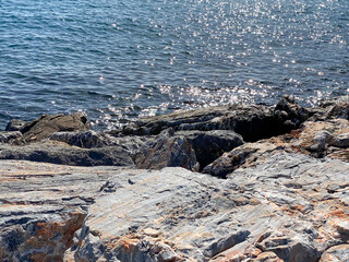 Rocky beach of the mediterranean sea