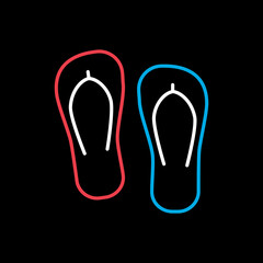 Flip Flops flat vector icon. Summer sign