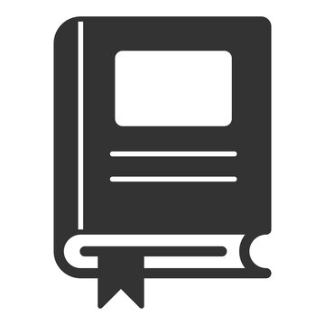 recommend clip art: Closed book with bookmark, textbook - icon, illustration on white background, glyph style