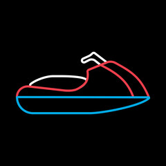 Fast water scooter and water sport vector icon