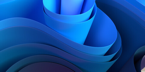 wave wallpaper 3D render blue color for desktop, background