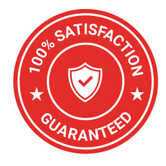 100% Satisfaction Guaranteed. Free shipping vector logo and trust badge icon