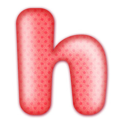 Polka dots 3D english alphabet letters. Theme Letter H