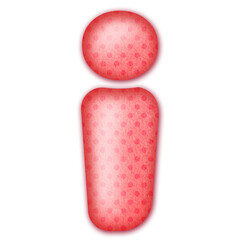 Polka dots 3D english alphabet letters. Theme Letter I
