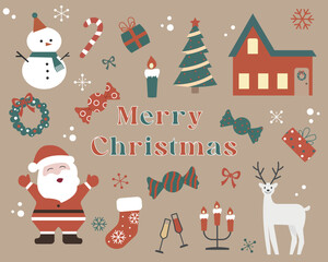 Fototapeta premium set of christmas elements
