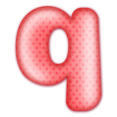 Polka dots 3D english alphabet letters. Theme Letter Q