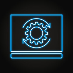 Software updates neon icon in line style