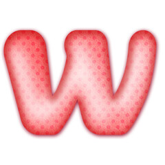 Polka dots 3D english alphabet letters. Theme Letter W