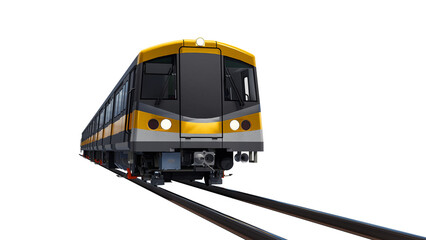 3d model of a subway train on a white isolated background. 3d rendering.