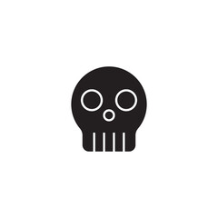 Graphic flat skull icon for your design and website