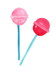 Pink and red lollipops candy