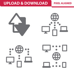 Upload, Download, Data Icons