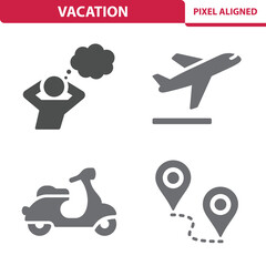 Obraz na płótnie Canvas Vacation Icons. Travel, Tourism