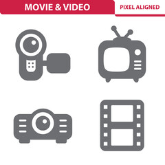 Movie, Video, Television Icons