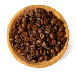 Coffee beans isolated on white background. Coffee bean close up.