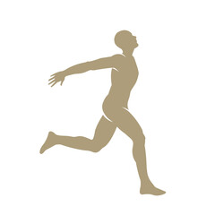 Fototapeta na wymiar Runner, athlete silhouette.Sports, sprint, run vector illustration.Marathon man isolated on light background.Competition, speed race concept.Male body in motion.Training for healthy lifestyle.