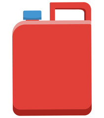 Red plastic fuel can with blue cap