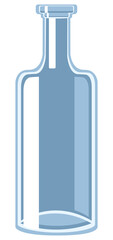 Transparent glass bottle for vodka, gin, whiskey etc strong spirits
