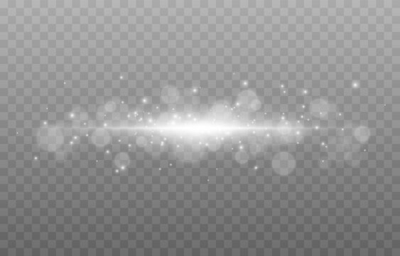 Vector Flash Of Light On Isolated Transparent Background. Magic Blur Png. Light Movement PNG. Bokeh PNG.