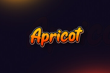 Fruits name Apricot text design