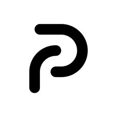 P or PR monogram, minimal logo design