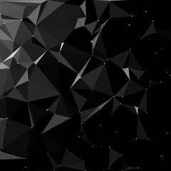 Black magic polygonal abstract background