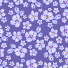 Vector pattern with flowers. Hand drawn background.