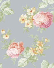 Classic Popular Flower Seamless pattern background - For easy making seamless pattern use it for filling any contours