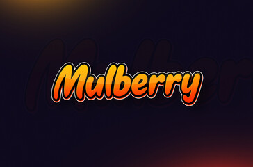 Fruits name Mulberry text design