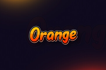 Fruits name Orange text design