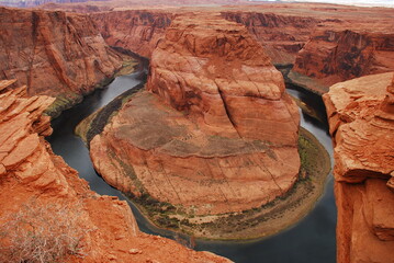 Horseshoe Bend in Colorado River is the eastern rim of Grand Canyon Arizona