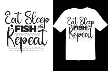 Eat Sleep Fish Repeat svg design
