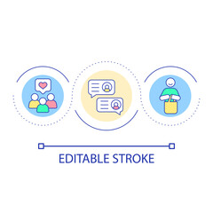 Customer assessment chat loop concept icon. Online consulting service. Client satisfaction abstract idea thin line illustration. Isolated outline drawing. Editable stroke. Arial font used