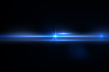 Natural, lens flare on the black background