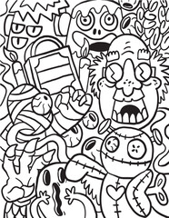 Halloween ghost party coloring page