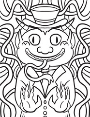 halloween goblin doodle for coloring
