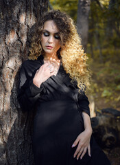 Portrait of young beautiful woman. Natural light. Shallow depth of field.