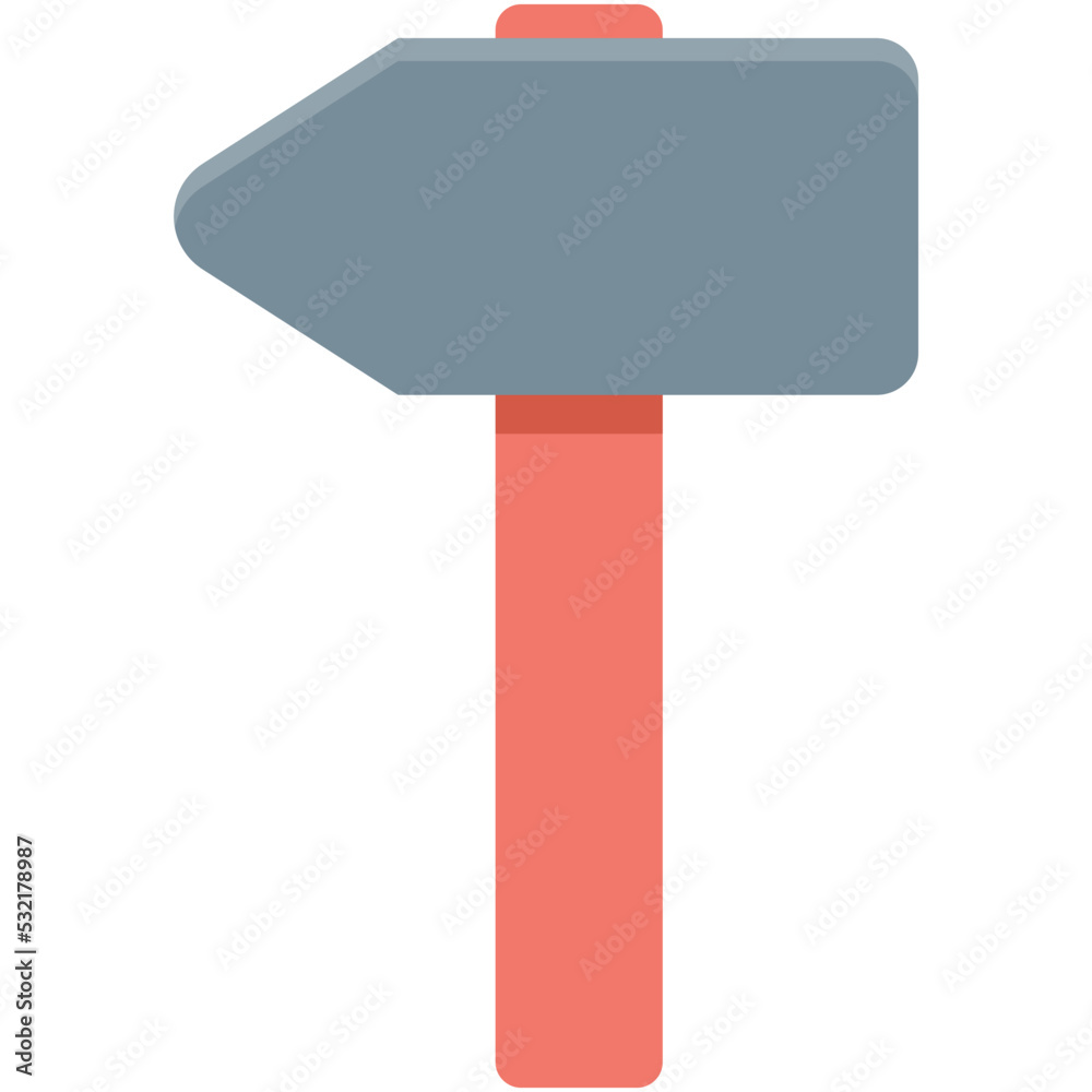 Sticker hammer vector icon