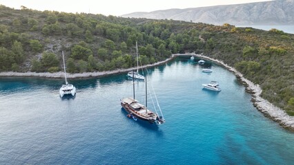 Boats in a bay in Croatia