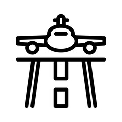 landing plane line icon illustration vector graphic