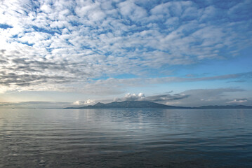 seascape in Aegean sea under a dramatic sky