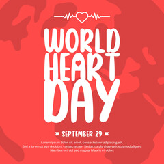 World heart day banner design, vector illustration