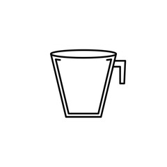 empty cup glass icon on white background. simple, line, silhouette and clean style. black and white. suitable for symbol, sign, icon or logo