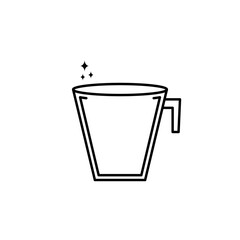 sparkling cup glass icon  on white background. simple, line, silhouette and clean style. black and white. suitable for symbol, sign, icon or logo