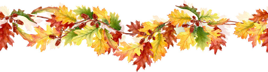 Watercolor Autumn Leaves Seamless