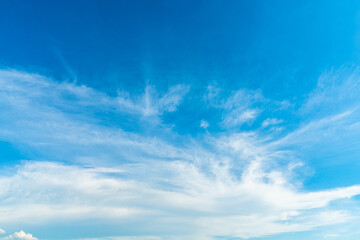 beautiful airatmosphere bright blue sky background abstract clear texture with white clouds.