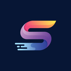 Letter s speed logo design 